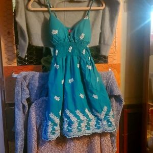 Teal She Seoul spaghetti strap dress